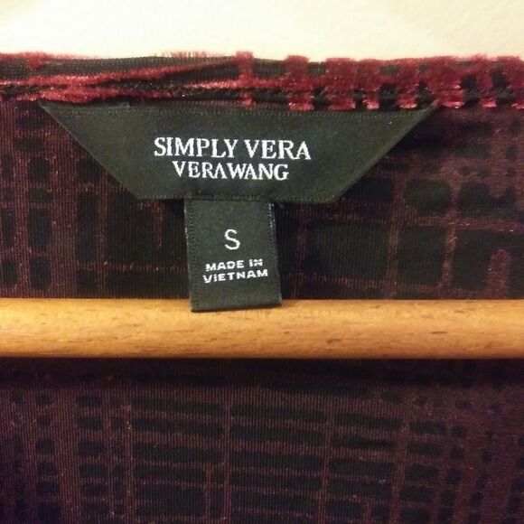 SIMPLY VERA VERAWANG elegant Tunic Top Blouse Sheer Women's Size Small - Picture 4 of 6